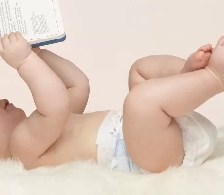 Baby with book